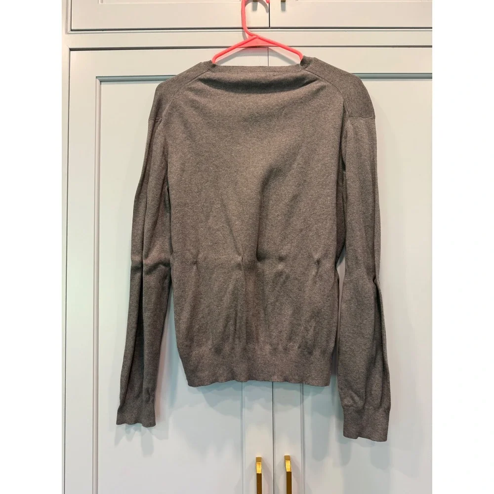 Polo Ralph‎ Lauren Men's Grey Pima Cotton V-Neck Sweater Pony Logo Sz M preppy